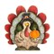 Northlight 34866704 9.75 in. Wooden Turkey with Pumpkin Thanksgiving Decoration
